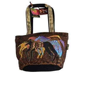 Laurel Burch painted horses ponies fabric purse bag new